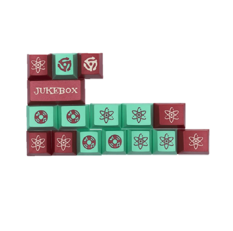 Tai-Hao Abs Keyset-Cubic 16 Novelty Keys - Mint/Red - أكسسوار لوحة مفاتيح
